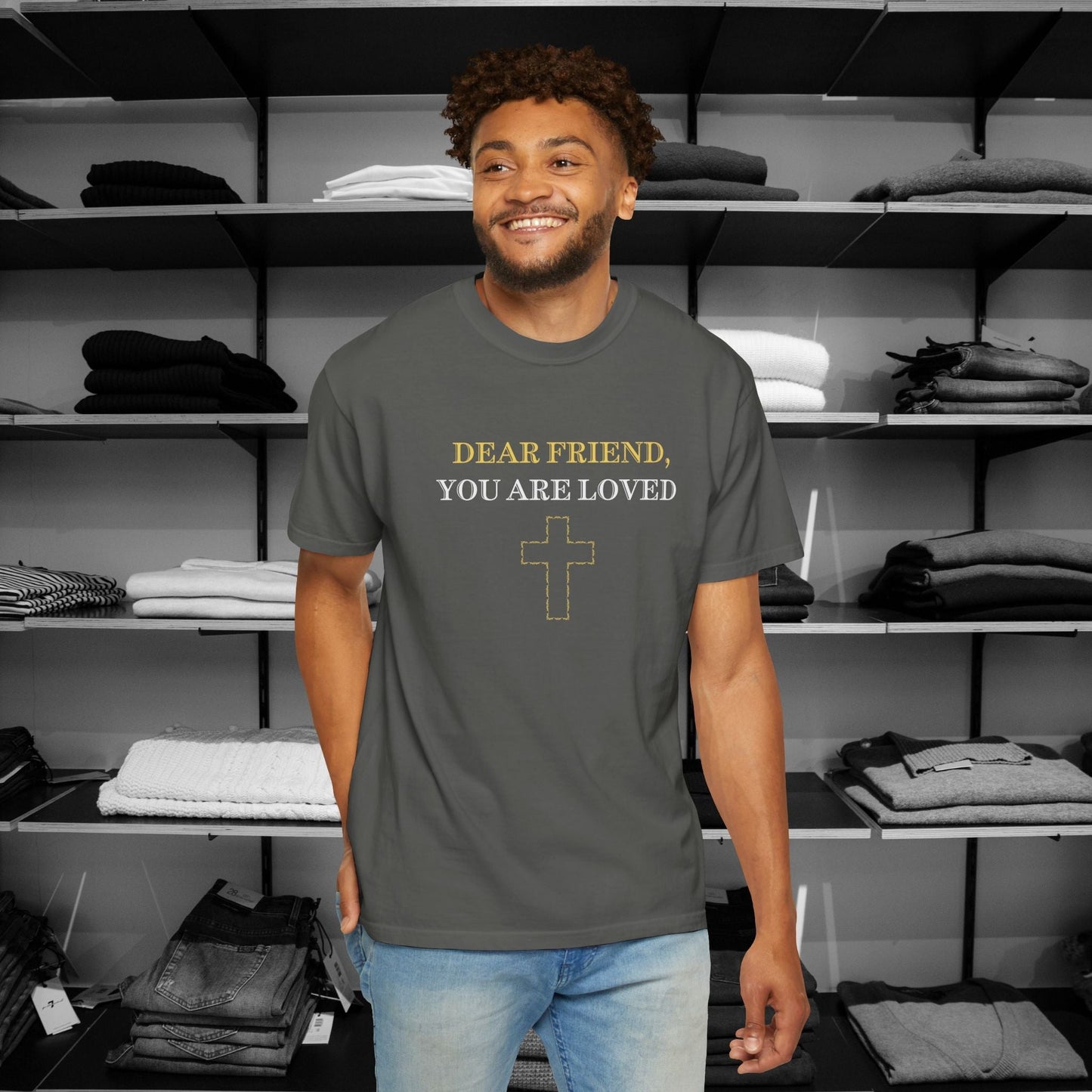 Wrap up in love and encouragement with our You Are Loved by God. These Comfort Colors tees are a heartfelt reminder that no matter what, God's love for you is unchanging and eternal