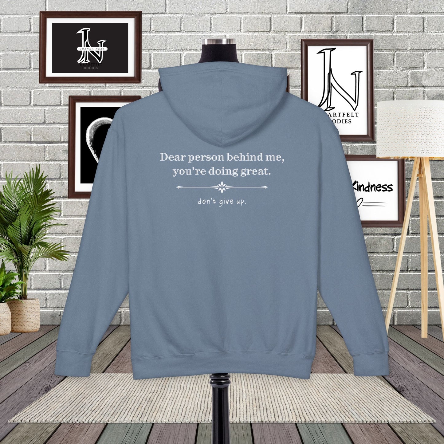 Everybody needs a little extra encouragement now and then, and this Dear Person Behind Me hoodie delivers it with the simple yet powerful message : "Don’t give up." 