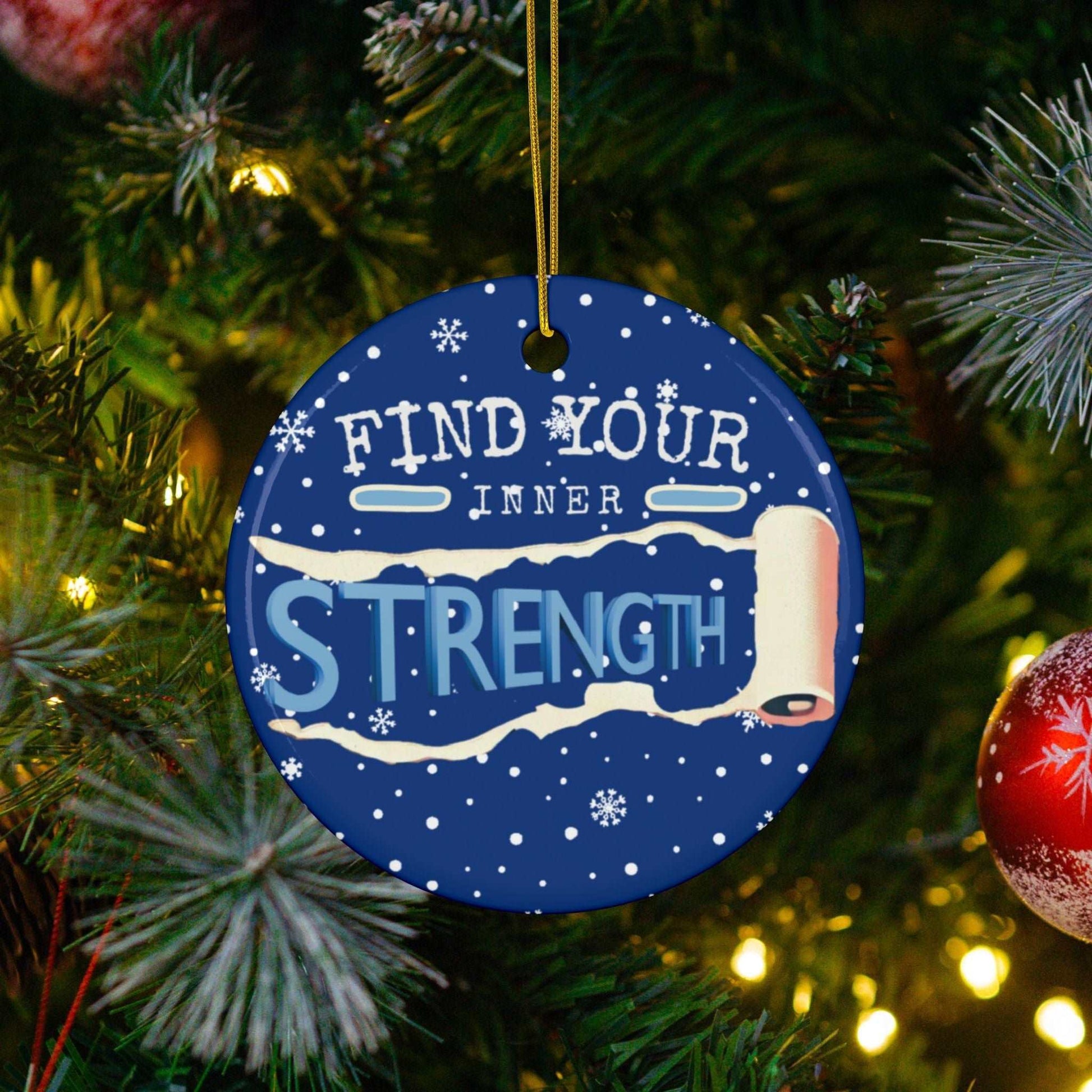 At Heartfelt Hoodies our Seasonal accessories are now available. Check out our Mental Health premium ceramic Christmas ornaments including this "Find Your Inner Strength" Christmas tree ornament available in 4 shapes and colors.