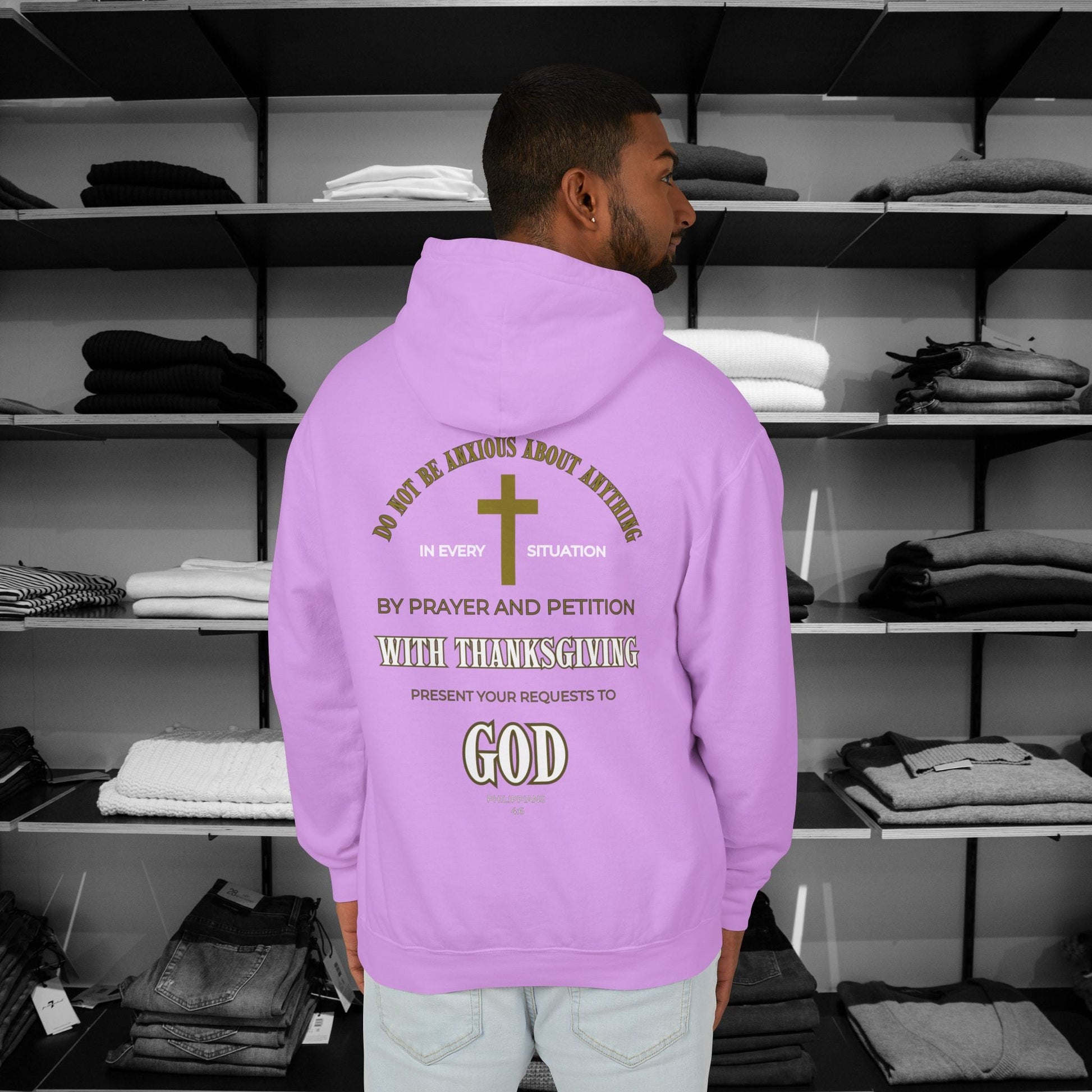 Start each day with a spirit of gratitude in this beautifully designed Comfort Colors hoodie from Heartfelt Hoodies.  Click here ⬆ to shop all our Christian hoodies.