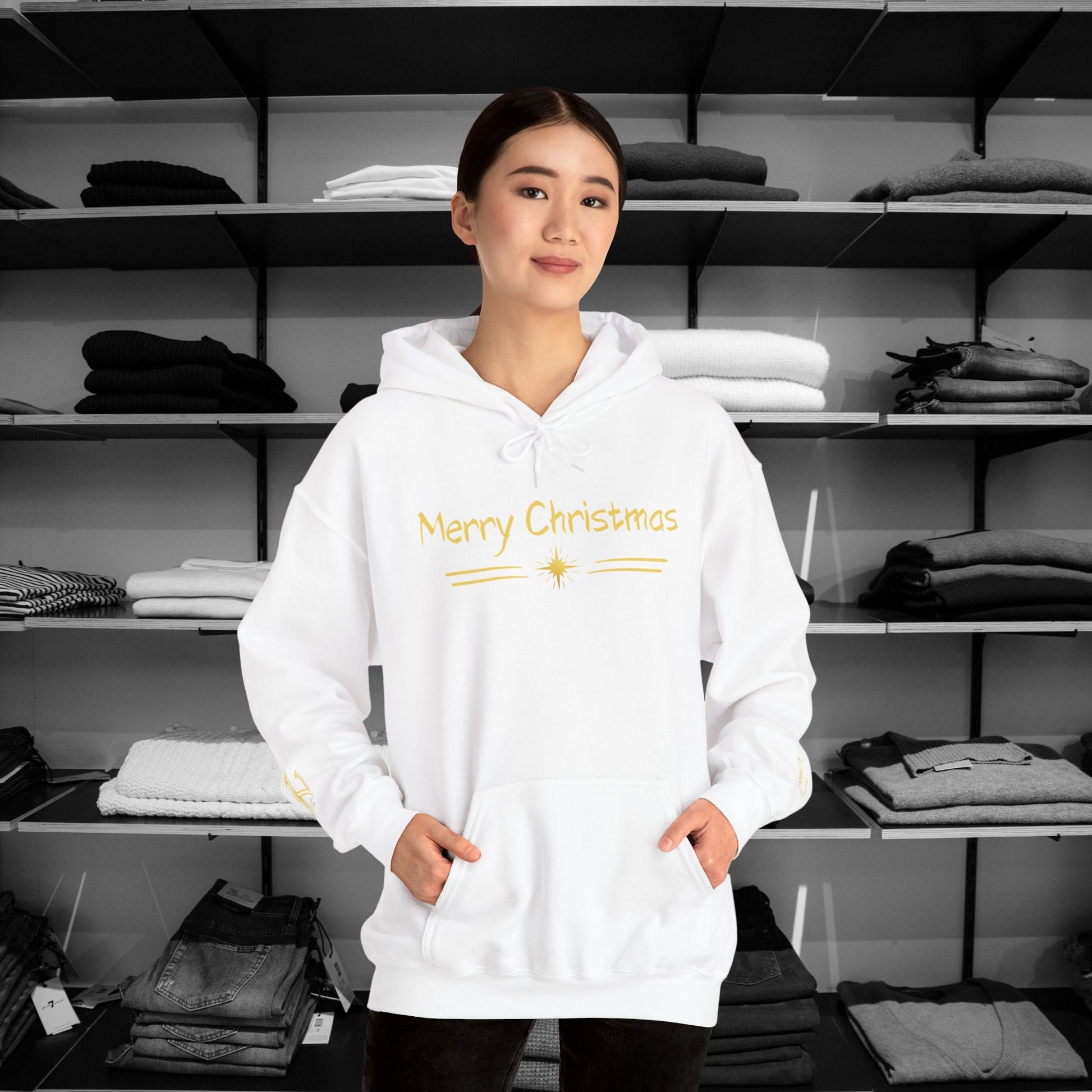 Spread the joy of the holiday season with this cozy Dear Person Behind Me hoodie, featuring the festive message: "Happy Holidays!" Perfect for holiday shopping, 