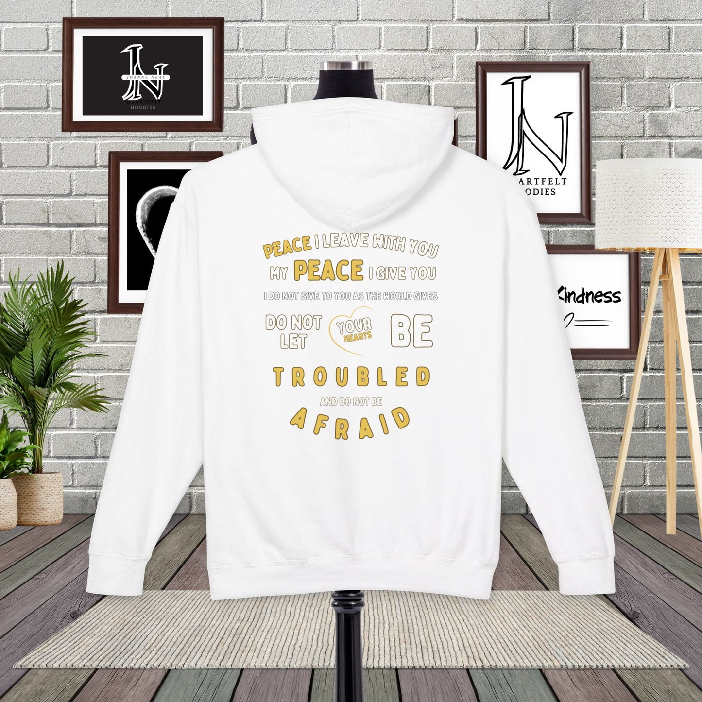 Spread a message of peace and faith with this beautifully designed Comfort Colors Christian hoodies from Heartfelt Hoodies. Features a bold Peace design with a dove.