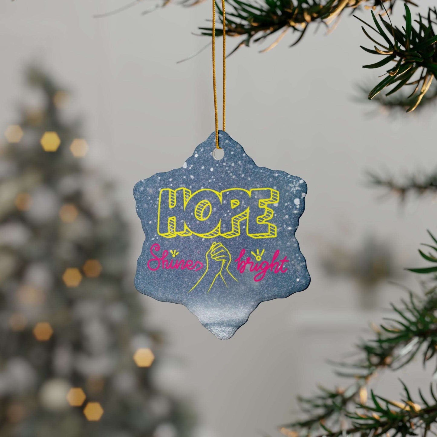 Celebrate the holiday season while spreading an important message with our Mental Health Awareness Holiday ceramic Christmas Ornaments. Beautifully designed ornament