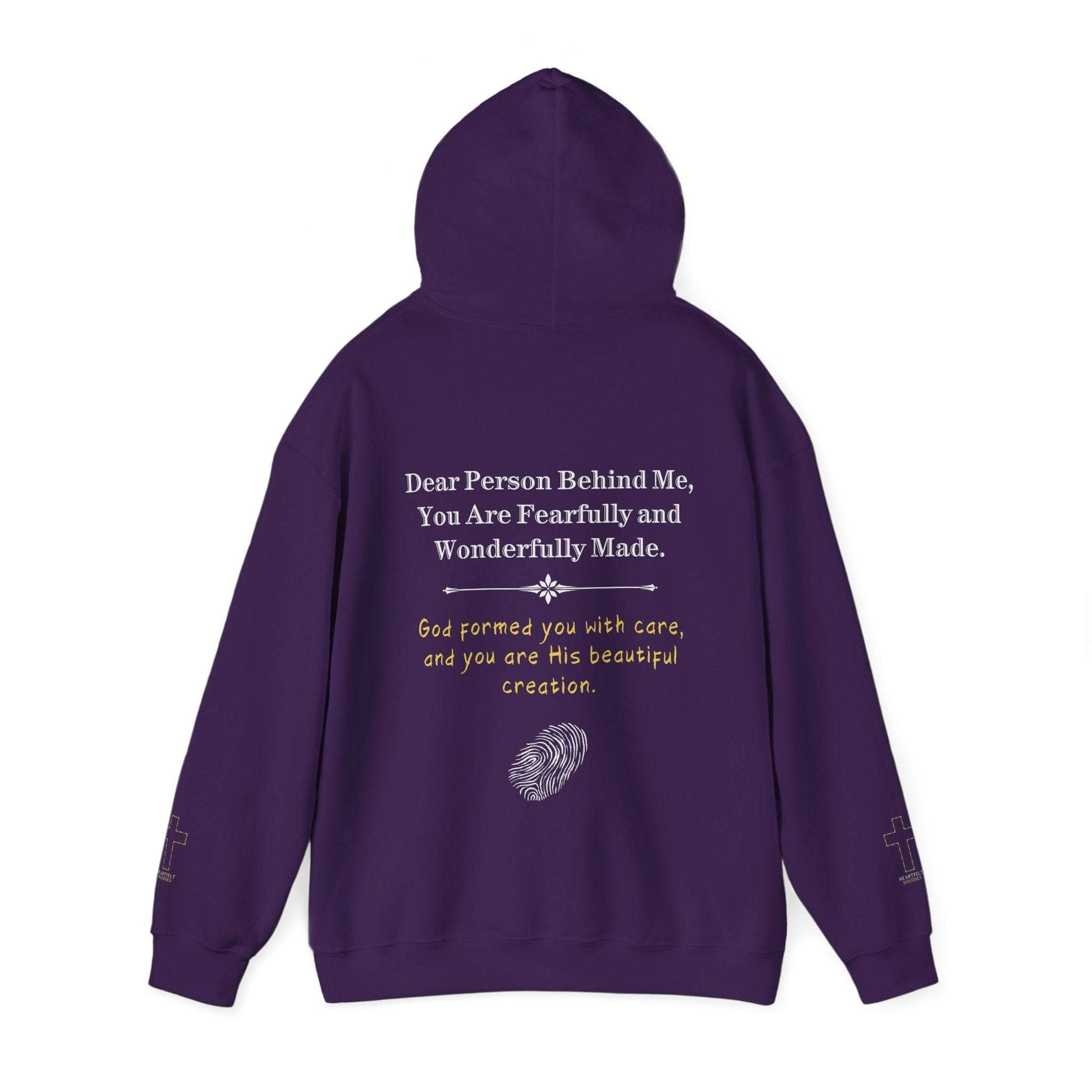 Dear Person Behind Me Hoodie You Are Fearfully and Wonderfully Made. God formed you with care, and you are His beautiful creation. Adorned with a single fingerprint 