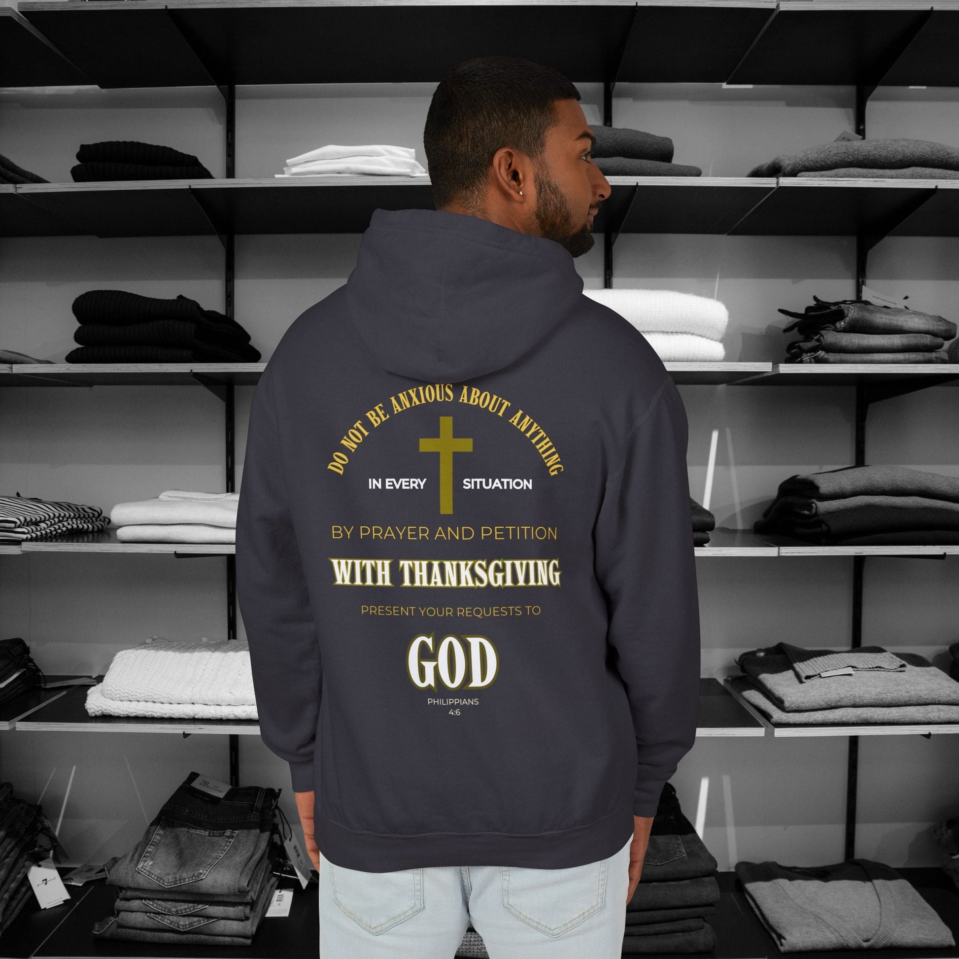 Start each day with a spirit of gratitude in this beautifully designed Comfort Colors hoodie from Heartfelt Hoodies.  Click here ⬆ to shop all our Christian hoodies.