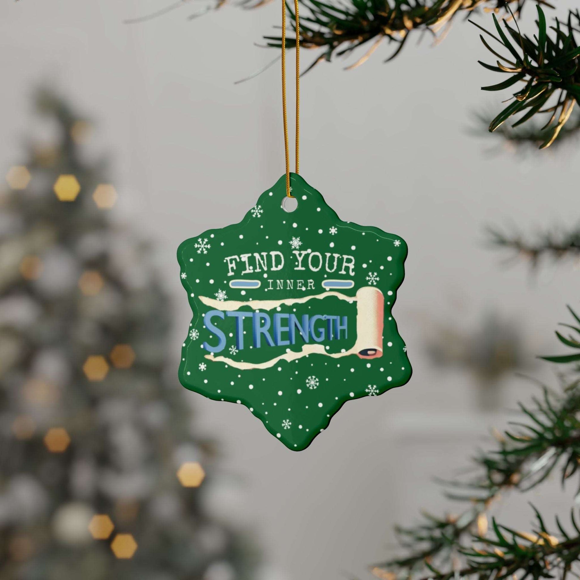 At Heartfelt Hoodies our Seasonal accessories are now available. Check out our Mental Health premium ceramic Christmas ornaments including this "Find Your Inner Strength" Christmas tree ornament available in 4 shapes and colors.