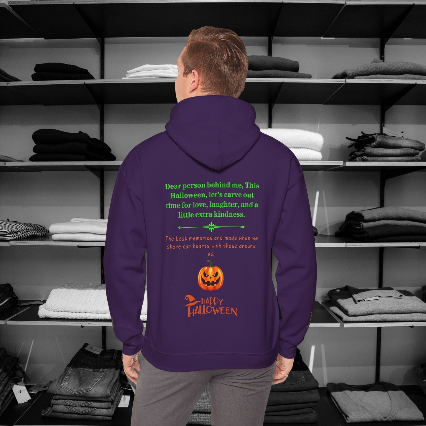 Embrace the spirit of Halloween with our cozy, Dear Person Behind Me Hoodie  Designed to spread warmth, kindness, and a touch of  magic, each piece carries a message