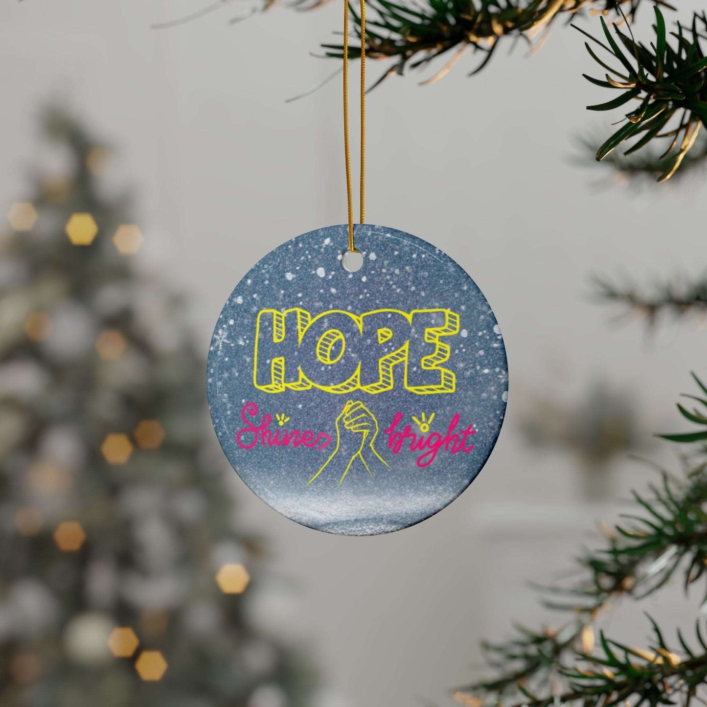 Celebrate the holiday season while spreading an important message with our Mental Health Awareness Holiday ceramic Christmas Ornaments. Beautifully designed ornament