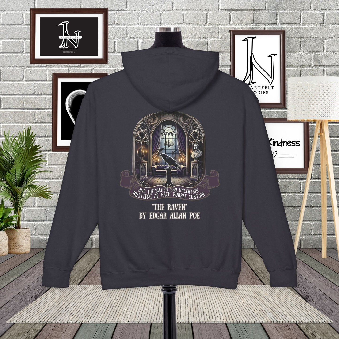 Embrace the chill of the cold winter nights with the haunting beauty of The Raven Edgar Allan Poe on our new poetry clothing line with Nevermore Chamber poetry Hoodie